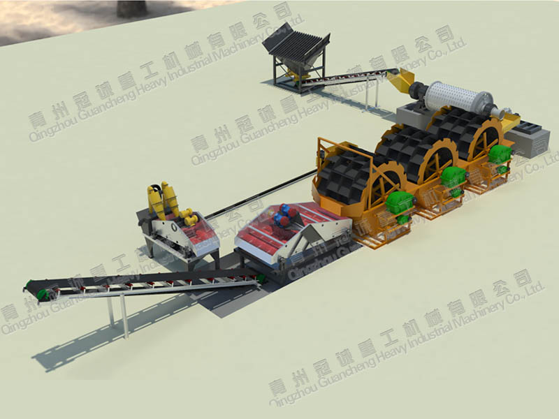 鵝卵石制砂洗沙生產線 鵝卵石制砂洗沙生產線